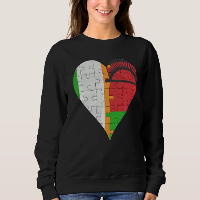 Camiseta Irish Malawian Flag Heart (Frente)