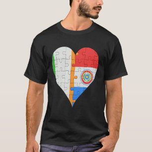 Camiseta Irish Paraguai Flag Heart