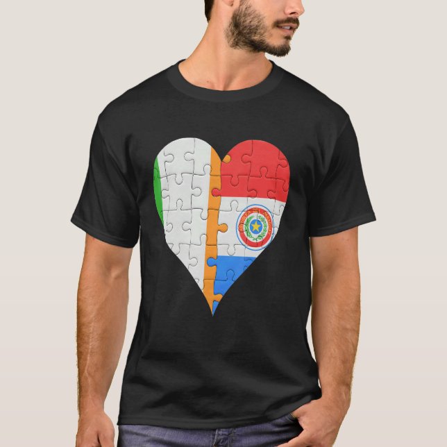 Camiseta Irish Paraguai Flag Heart (Frente)