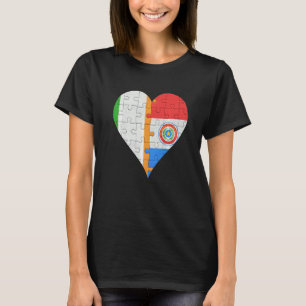 Camiseta Irish Paraguai Flag Heart