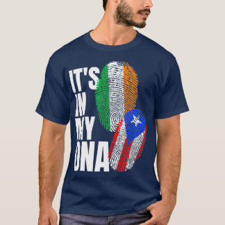 Camiseta Irish Plus Puerto Rican DNA Mix Flag Heritage
