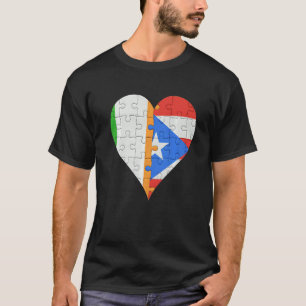 Camiseta Irish Puerto Rican Flag Heart