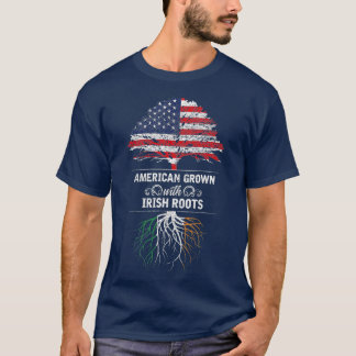 Camiseta Irish Roots Ireland American Grown Flag