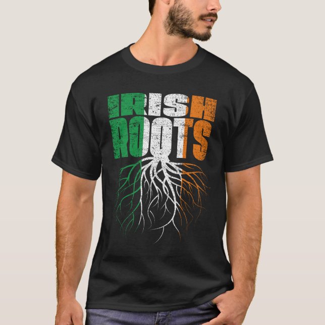Camiseta Irish Roots Ireland Heritage Flag (Frente)