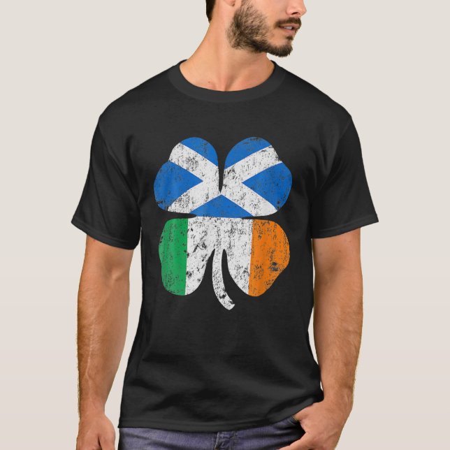 Camiseta Irish Scottish Flag Ireland St Patricks D (Frente)