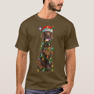 Camiseta Irish Setter Dog Lover Xmas Santa Hat Irish Setter