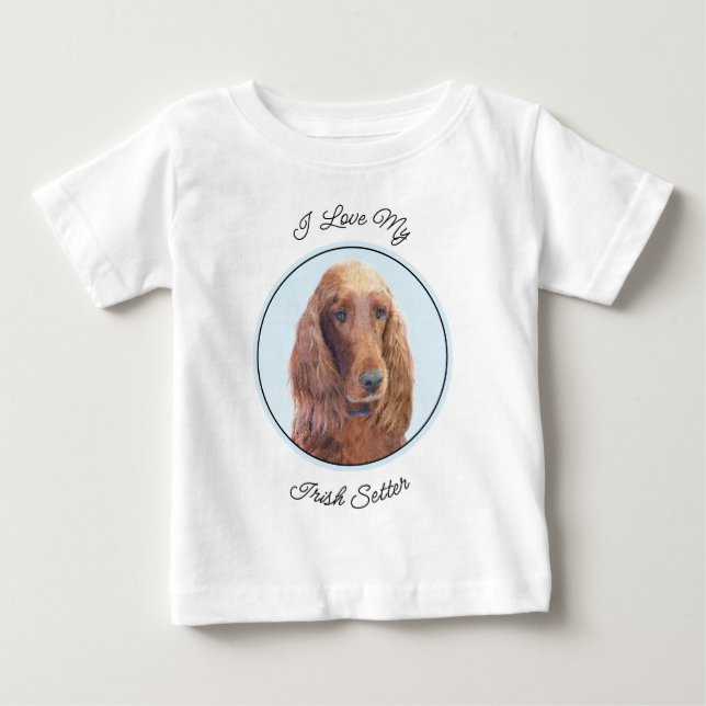Camiseta Irish Setter Painting - Bela Arte Original De Cach (Frente)