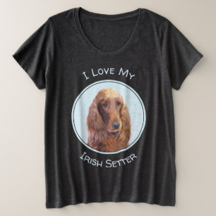 Camiseta Irish Setter Painting - Bela Arte Original De Cach