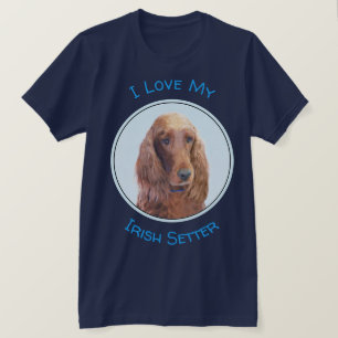 Camiseta Irish Setter Painting - Bela Arte Original De Cach