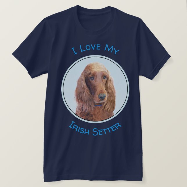 Camiseta Irish Setter Painting - Bela Arte Original De Cach (Frente do Design)