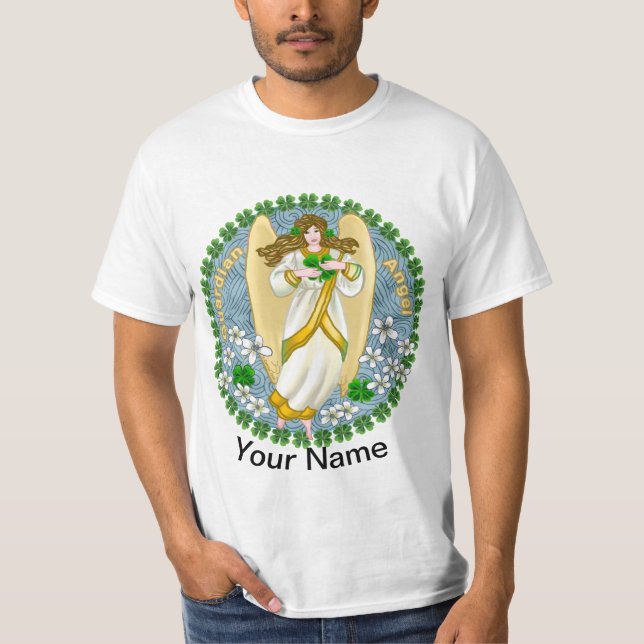 Camiseta Irish Shamrock Angel (Frente)