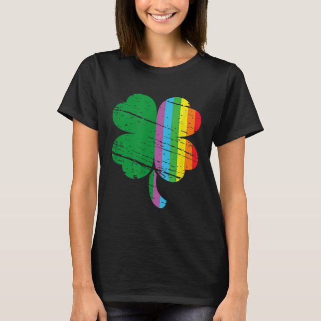 Camiseta Irish Shamrock Gay Lgbt St Patricks Day Pride Rain (Frente)