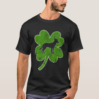 Camiseta Irish Shamrock Leaf Malinois St Patrick s Day