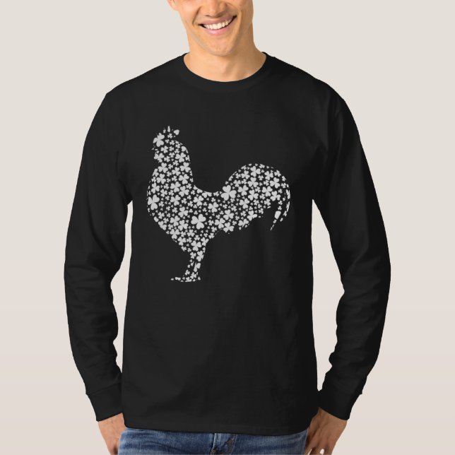 Camiseta Irish Shamrock Leaf Rooster St Patrick s Day (Frente)