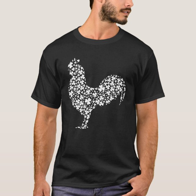 Camiseta Irish Shamrock Leaf Rooster St Patrick s Day (Frente)
