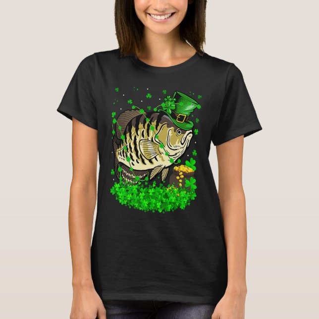 Camiseta Irish Shamrock Leprechaun Crappie Fish St Patrick' (Frente)