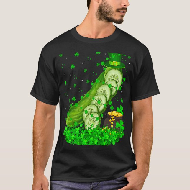 Camiseta Irish Shamrock Leprechaun Cucumber St Patrick's Da (Frente)