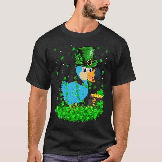 Camiseta Irish Shamrock Leprechaun Dodo Bird St Patrick's D (Frente)