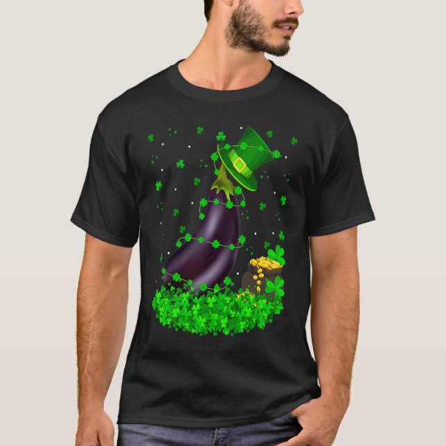Camiseta Irish Shamrock Leprechaun Eggplant St Patrick's Da (Frente)
