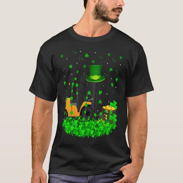 Camiseta Irish Shamrock Leprechaun Forklift St Patrick's Da (Frente)