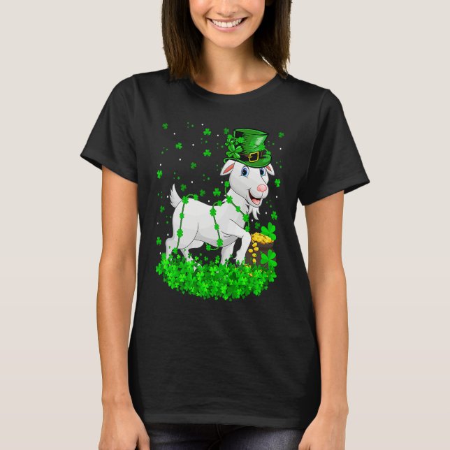 Camiseta Irish Shamrock Leprechaun Goat St Patrick's Day (Frente)