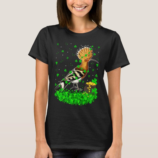 Camiseta Irish Shamrock Leprechaun Hoopoes Bird St Patrick' (Frente)
