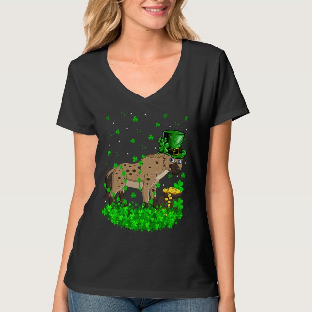 Camiseta Irish Shamrock Leprechaun Hyena St Patrick's Day (Frente)