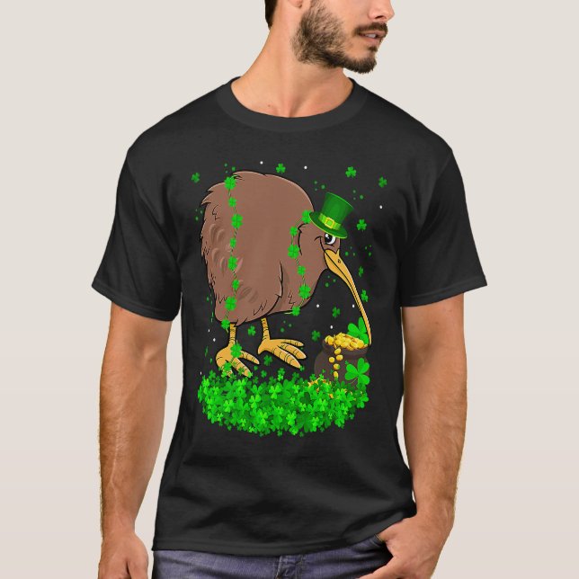 Camiseta Irish Shamrock Leprechaun Kiwi Bird St Patrick's D (Frente)
