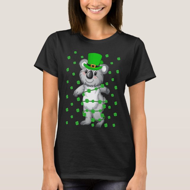 Camiseta Irish Shamrock Leprechaun Koala St Patrick's Day (Frente)