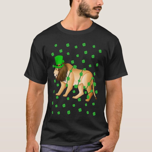 Camiseta Irish Shamrock Leprechaun Mountain Lion St Patrick (Frente)