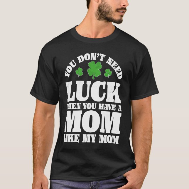 Camiseta Irish Shamrock Lucky Mom St Patrick's Day Boys Gir (Frente)