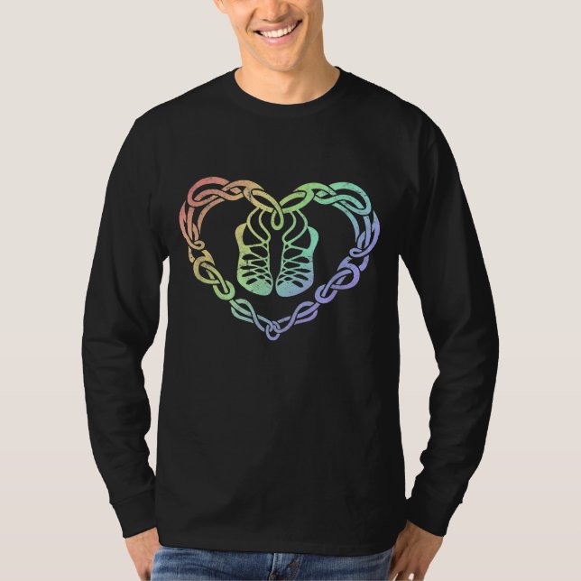 Camiseta Irish Step Dancing Celtic Knot Heart (Frente)