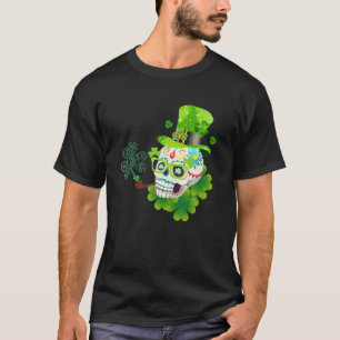 Camiseta Irish Sugar Skulls Paddys Dia de São Patrício Ca