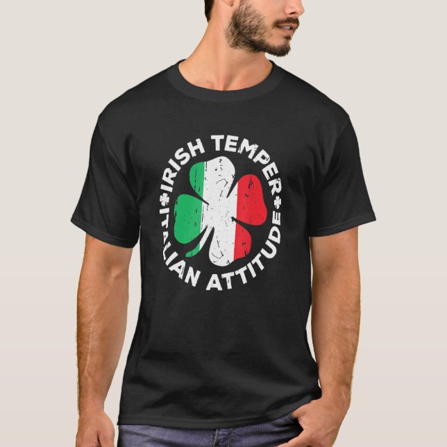 Camiseta Irish Temper Itália Attitude T - Dia de São Patríc (Frente)