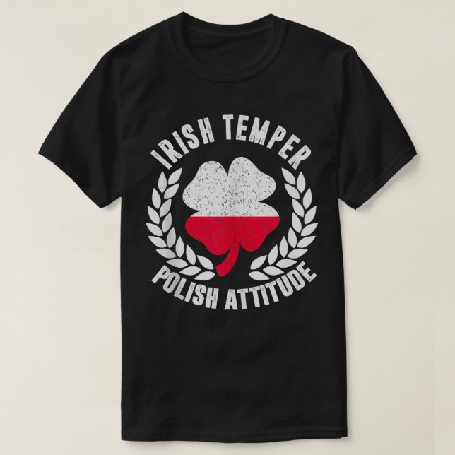 Camiseta Irish Temper Polonês Attitude Flag St Patricks (Frente do Design)