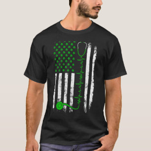 Camiseta Irish U Flag Stethoscope Scrub Dia de São Patrício