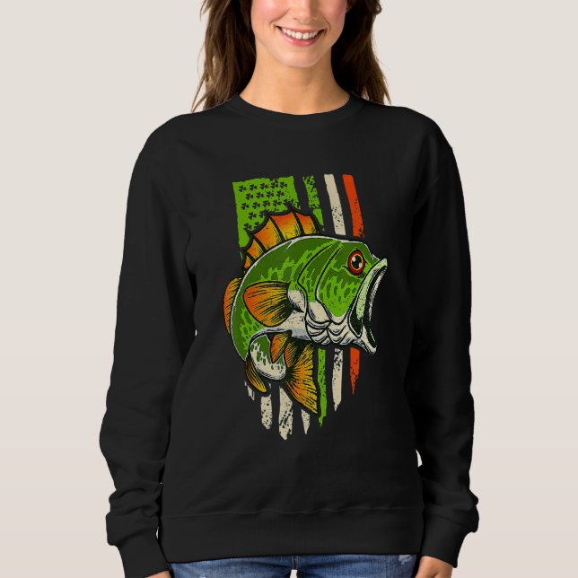 Camiseta Irish US American Flag Fishing Fish St Patricks Da (Frente)