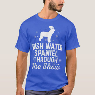 Camiseta IRISH WATER SPANIEL through the snow Funny Christm