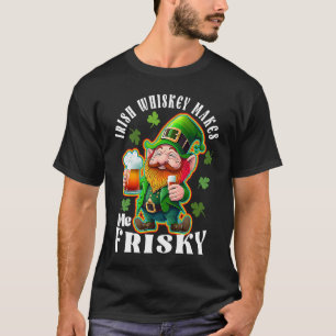 Camiseta Irish Whiskey Me Faz Dizer Dia de São Patrício Fri