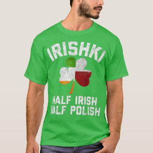 Camiseta IRISHKI Half Irish Half Polska Shamrock Flag