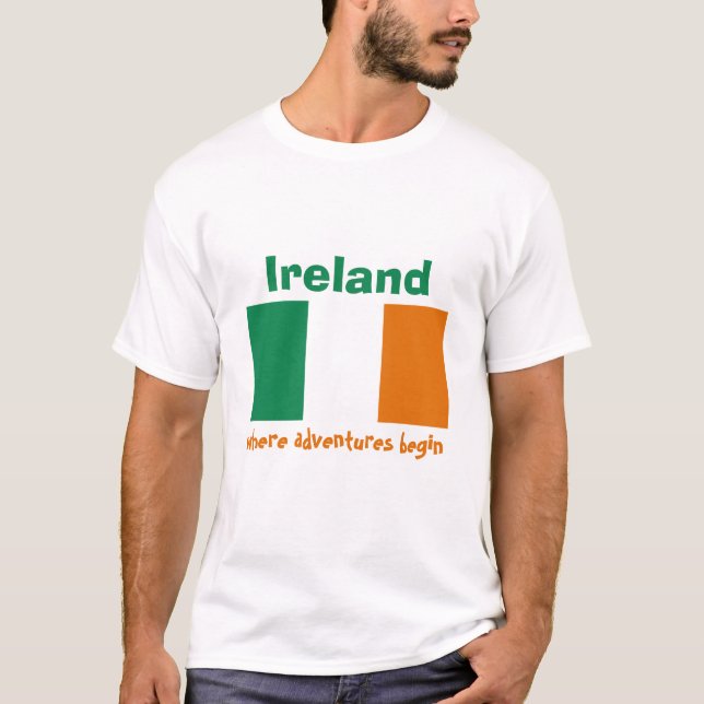Camiseta Irlanda Bandeira + Mapa + Texto (Frente)