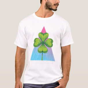 Camiseta Irlanda Clover Lucky Four Leaf Vaporwave Art Irlan