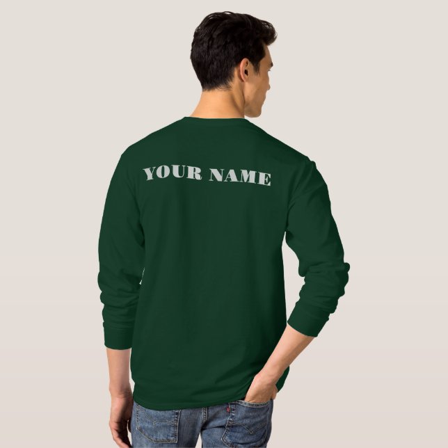Camiseta Irlanda Elegância: Verde Personalizado de Longa Fo (Parte Traseira Completa)