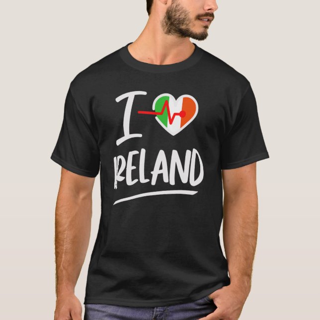 Camiseta Irlanda Eu amo Irlanda Eu coração Irlanda (Frente)