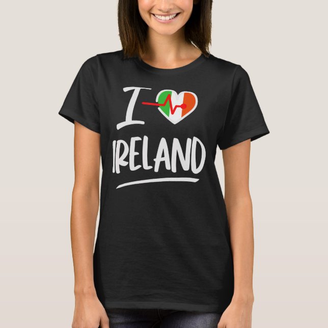 Camiseta Irlanda Eu amo Irlanda Eu coração Irlanda (Frente)