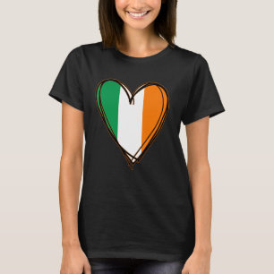 Camiseta Irlanda Flag Heart Impressão Tee Orud To Be Irish