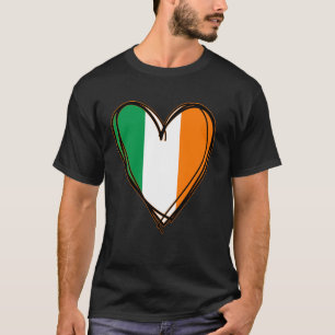 Camiseta Irlanda Flag Heart Impressão Tee Orud To Be Irish