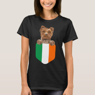 Camiseta Irlanda Flag Yorkshire Terrier Dog Em Pocket