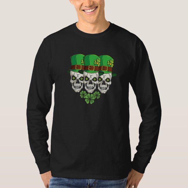 Camiseta Irlanda Saint Patrick's Day Sugar Skull Shamrock S (Frente)
