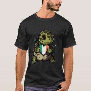 Camiseta Irlanda Tartaruga Coração Raízes Irlandesas Bandei